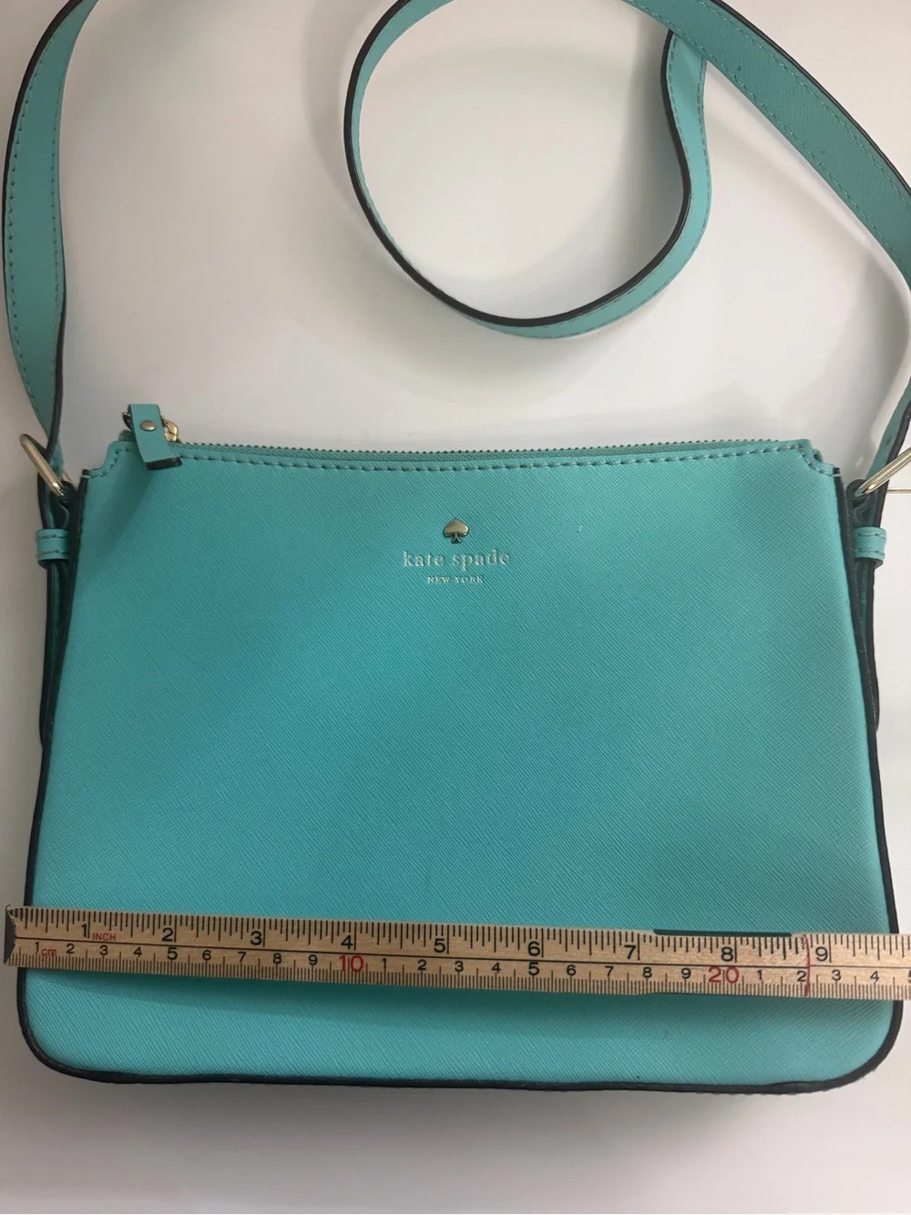 Kate Spade Turquoise Saffiano Leather Crossbody Bag